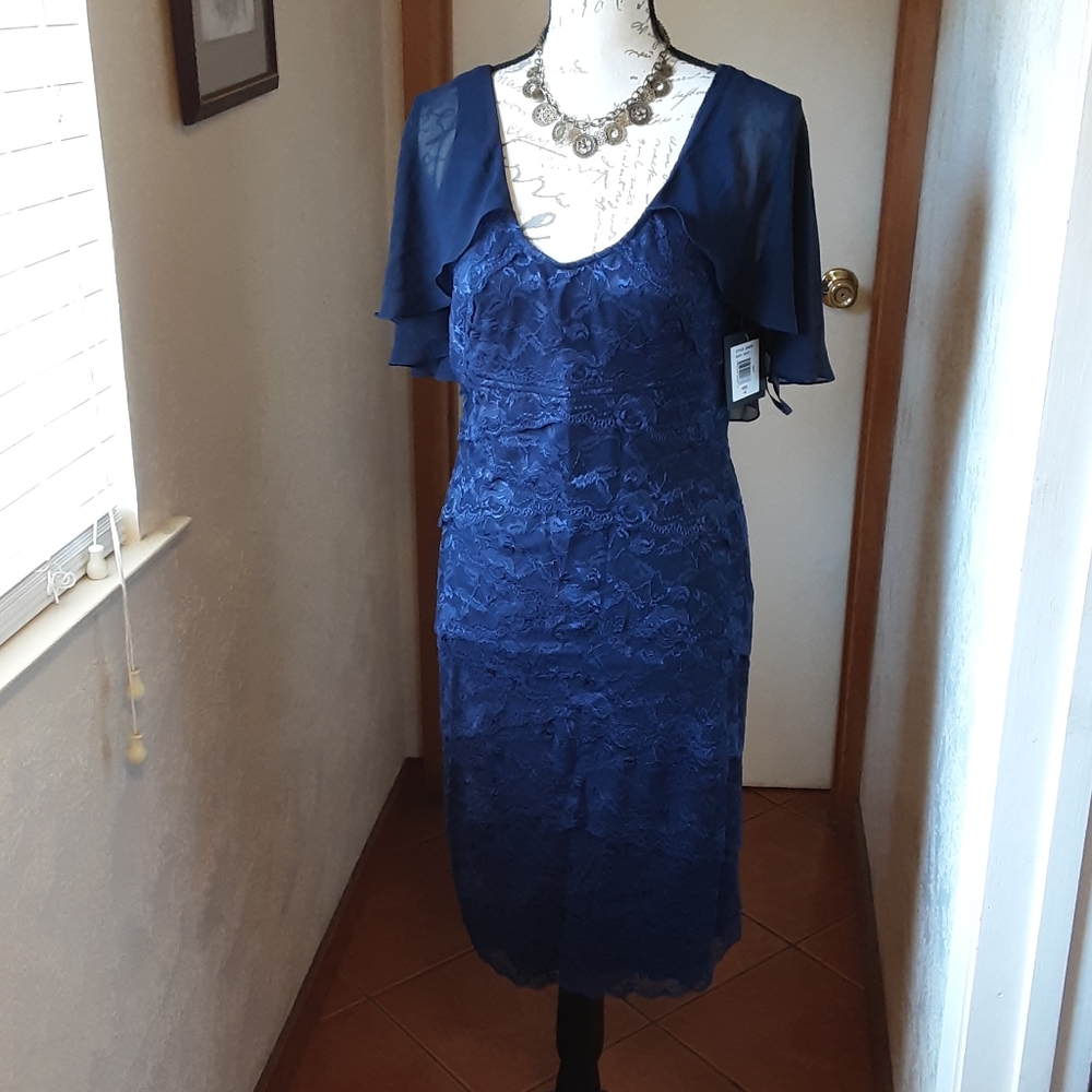 MARINA Blue Lace dress
